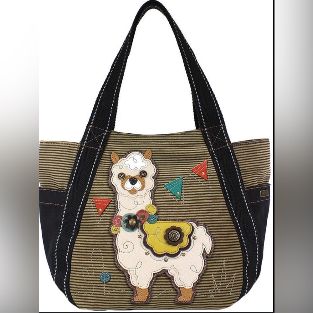 CHALA LLAMA CARRYALL DIAPER TRAVEL TOTE SHOULDER HOBO CANVAS BAG